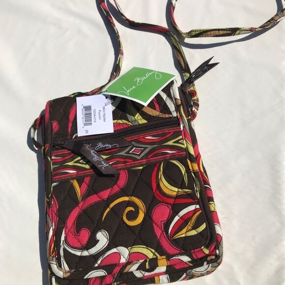 Vera Bradley Puccini Mini Crossbody Flap Hipster Purse Brown Red Yellow - Picture 5 of 6